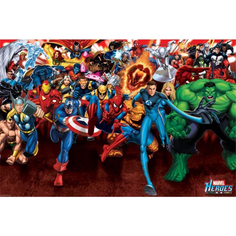 Plakát Marvel Heroes - Attack