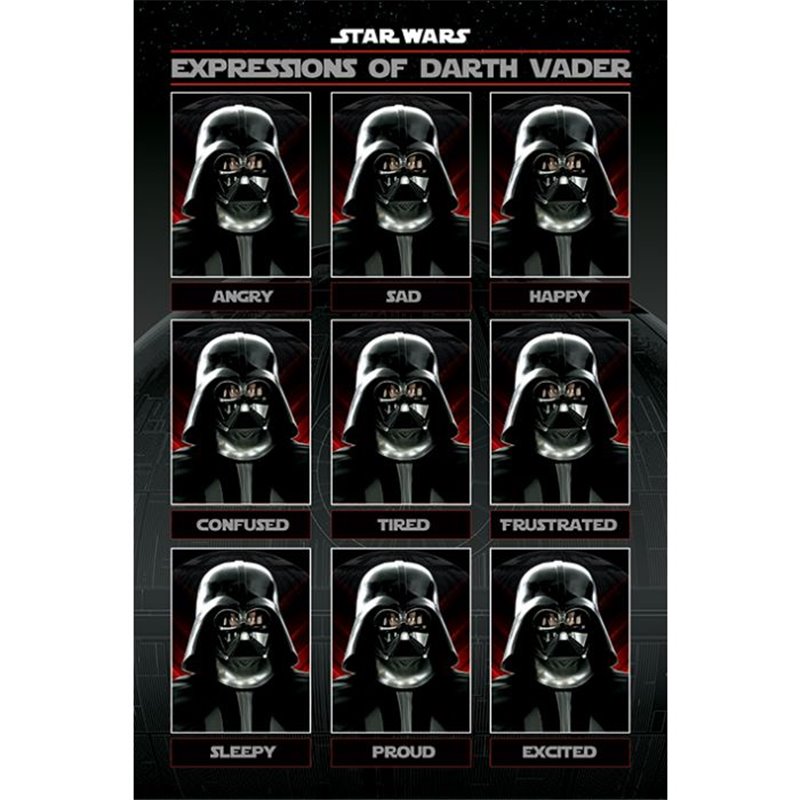 Plakát Star Wars - Expressions of Darth Vader